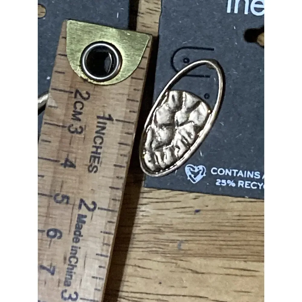 The Sak Matte Gold Tone Dangle Earrings‎ Oval Set Of 2 NEW